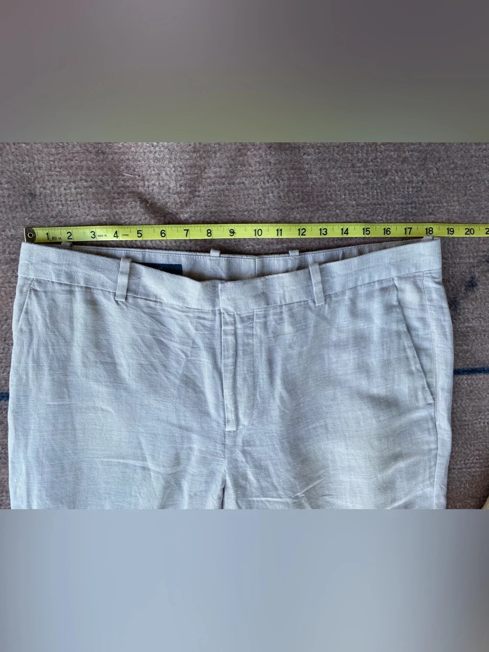 Perry Ellis 36x30 white cream linen trouser. Coastal, beachy, euro summer